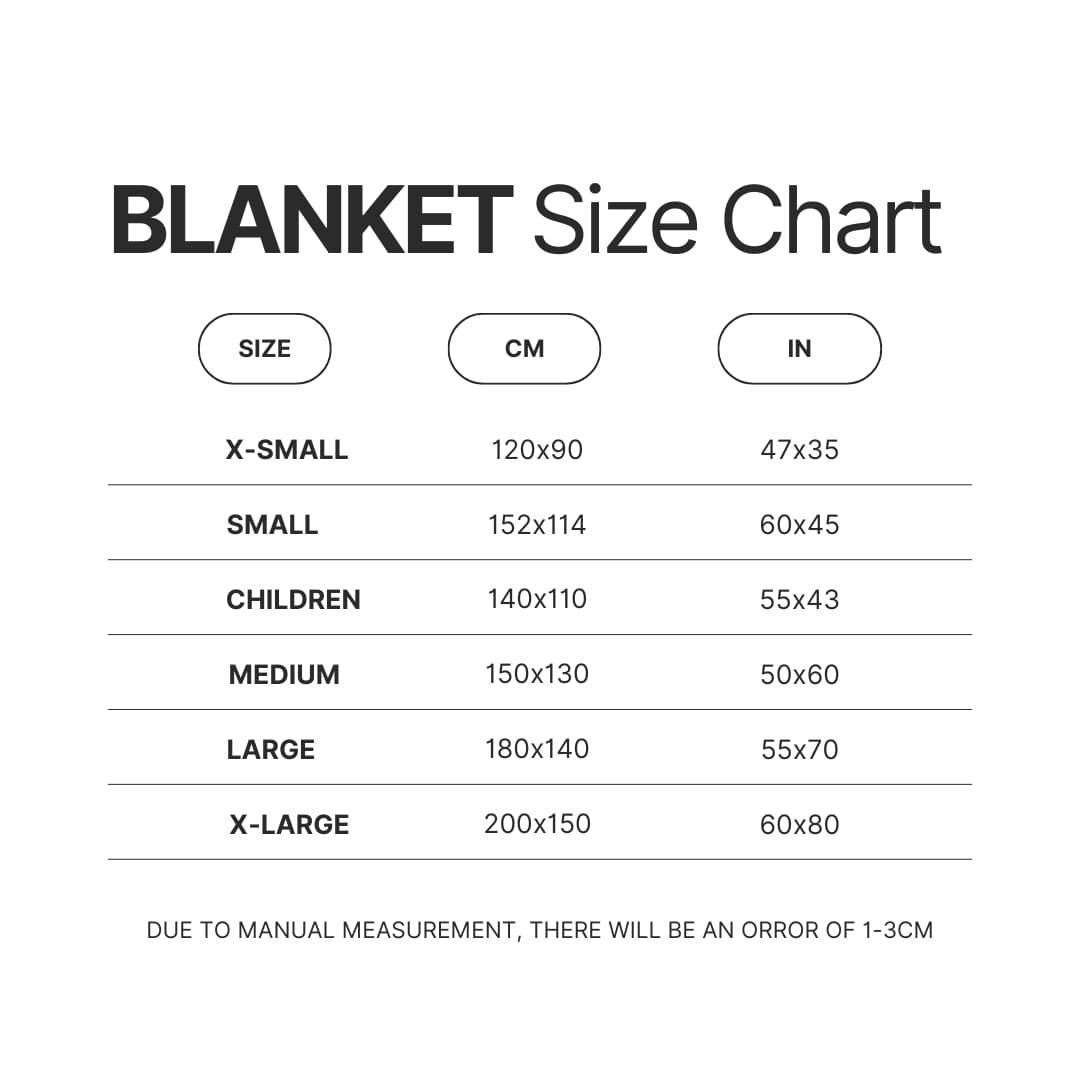 Blanket Size Chart - Felix The Cat Merch