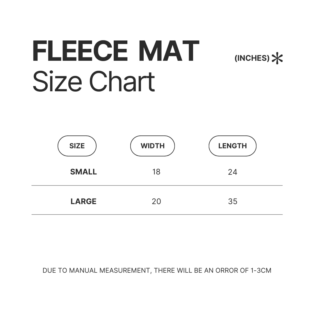 Fleece Mat Size Chart - Felix The Cat Merch