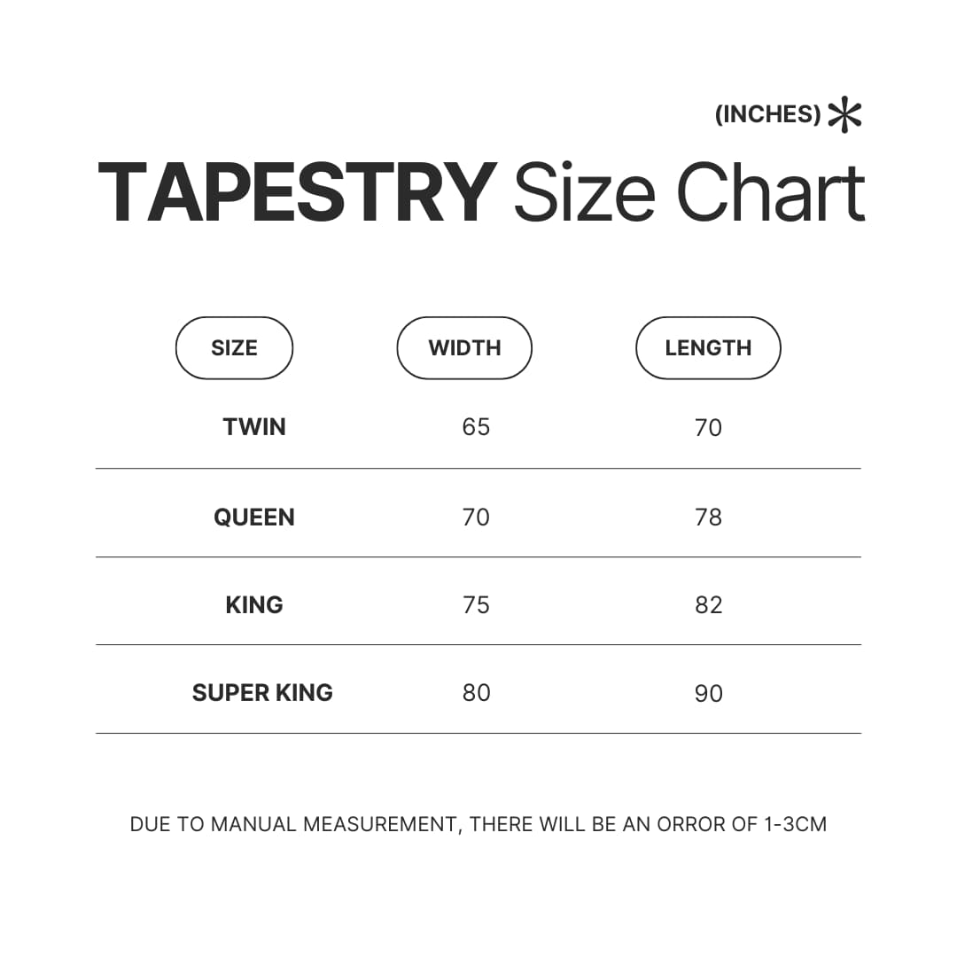 Tapestry Size Chart - Felix The Cat Merch